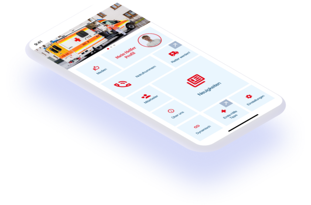 Mock-Up der Retter 4U App